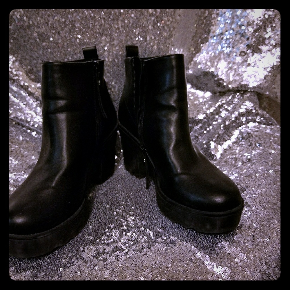 Stacked Chunky Heel Boots